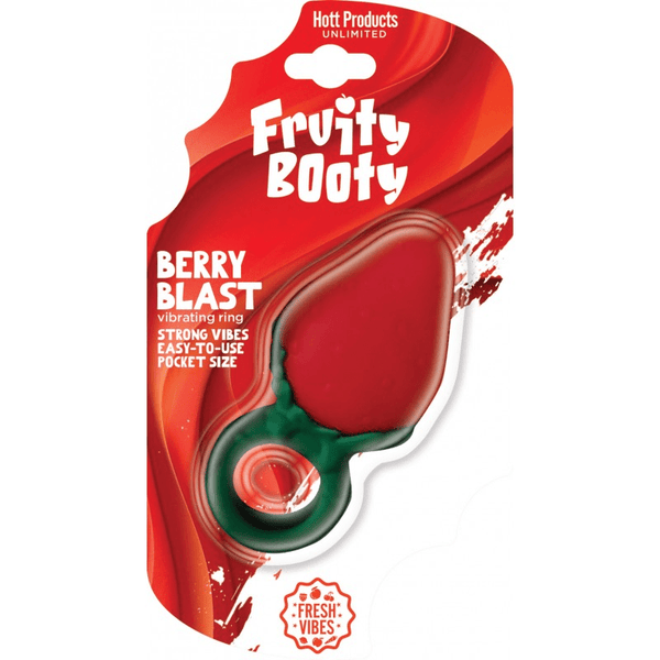 Fruity Booty Berry Buzz Strawberry Vibe Ring Liquid Silicone Rechargeable - TruLuv Novelties