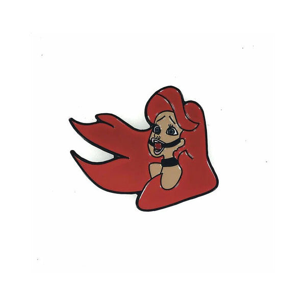 Geeky & Kinky Red Headed Mermaid Enamel Pin - TruLuv Novelties