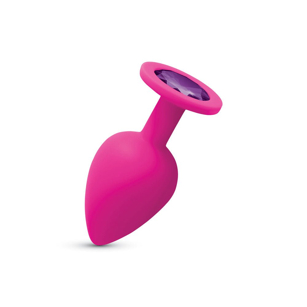 Gemma Purple Gem Pink Silicone Plug - Large - TruLuv Novelties