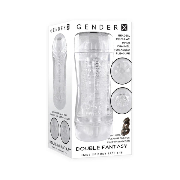 Gender X Double Fantasy Dual Entry Stroker Clear - TruLuv Novelties