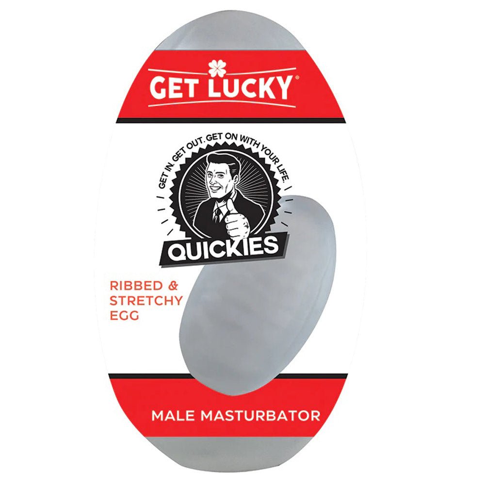 Get Lucky Quickies Ribbed and Stretchy Egg Male Masturbator - TruLuv Novelties