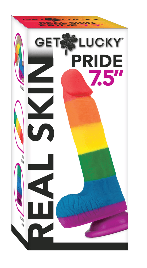 Get Lucky Real Skin - Pride 7.5 Inch - TruLuv Novelties