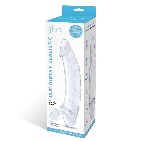 Glas 10.5 in. Girthy Realistic Glass Double Dong Dildo - TruLuv Novelties