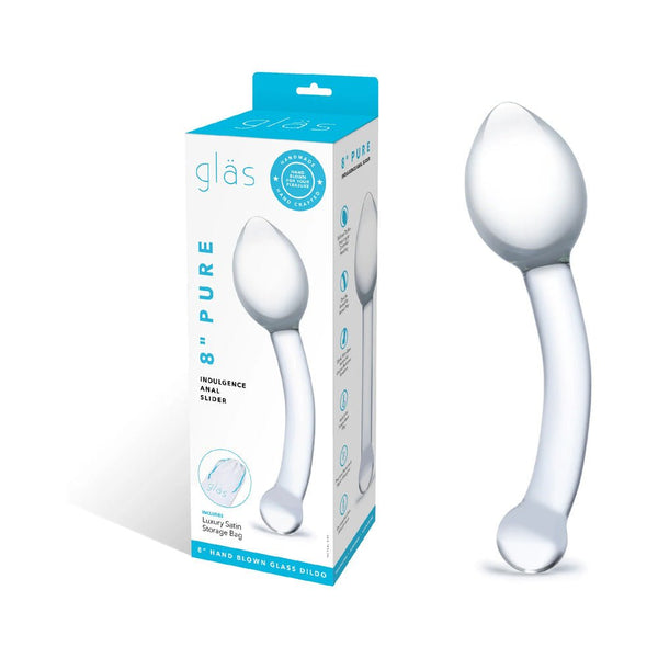 Glas 8 in. Pure Indulgence Anal Slider Prostate Stimulating Glass Dildo - TruLuv Novelties