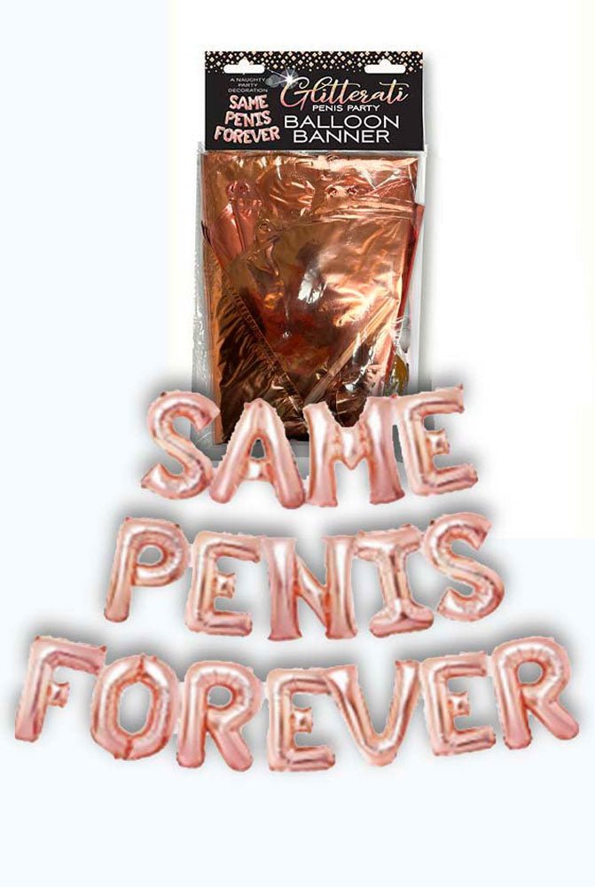 Glitterati Same Penis Balloon Banner - Pink - TruLuv Novelties