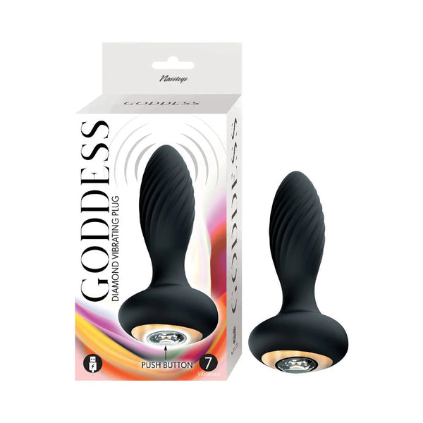 Goddess Diamond Vibrating Plug Black - TruLuv Novelties