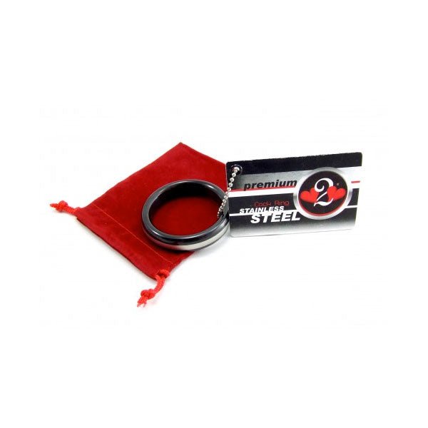 H2H Stainless Steel 1.75in. Cock Ring With Ball Chain Inlay - TruLuv Novelties