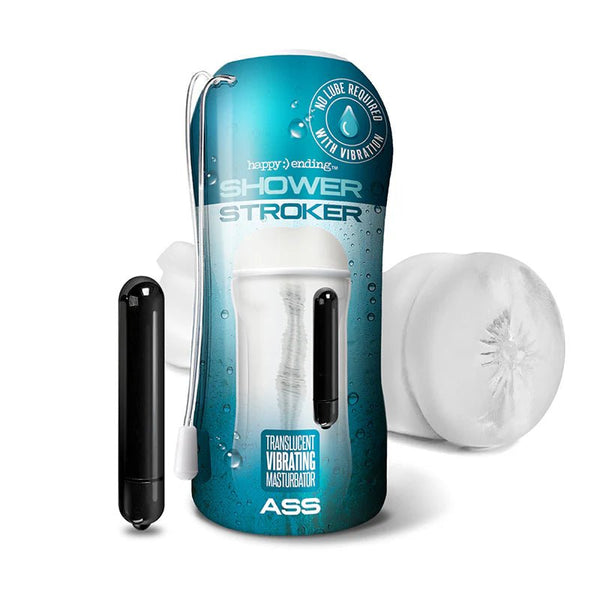 Happy Ending Vibrating, Self - Lubricating Shower Stroker - Ass - TruLuv Novelties