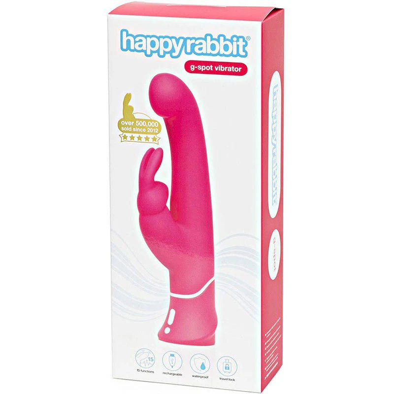 Happy Rabbit G - Spot Rechargeable Silicone Rabbit Vibrator Pink - TruLuv Novelties