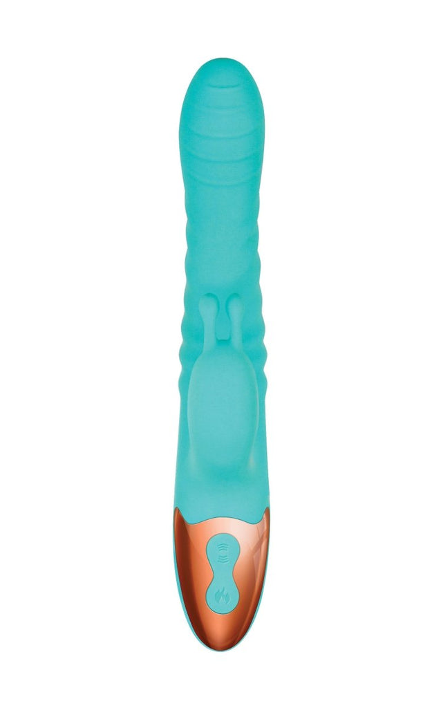 Heat Me Up Warming Rabbit Thruster - Aqua - TruLuv Novelties