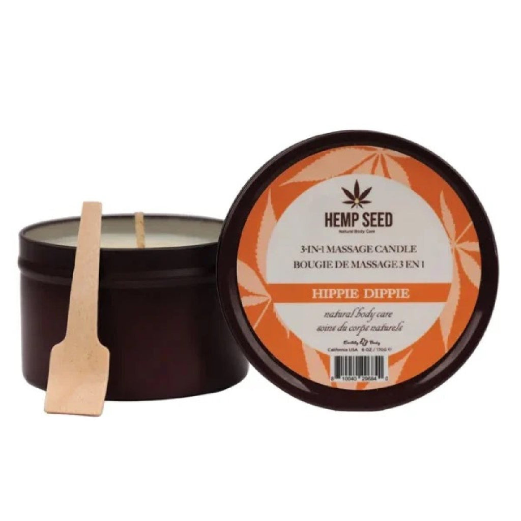 Hemp Seed 3-in-1 Massage Candle - Hippie Dippie 6oz - TruLuv Novelties