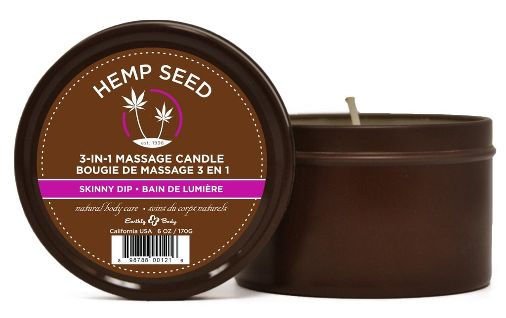 Hemp Seed 3-in-1 Massage Candle - Skinny Dip - 6 Oz. - TruLuv Novelties