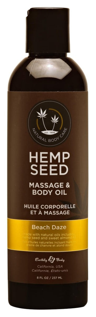 Hemp Seed Massage and Body Oil - Beach Daze - 8 Fl. Oz.- 237 ml - TruLuv Novelties