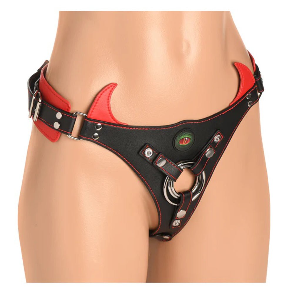 Horny Devil Strap - on Harness Red - TruLuv Novelties