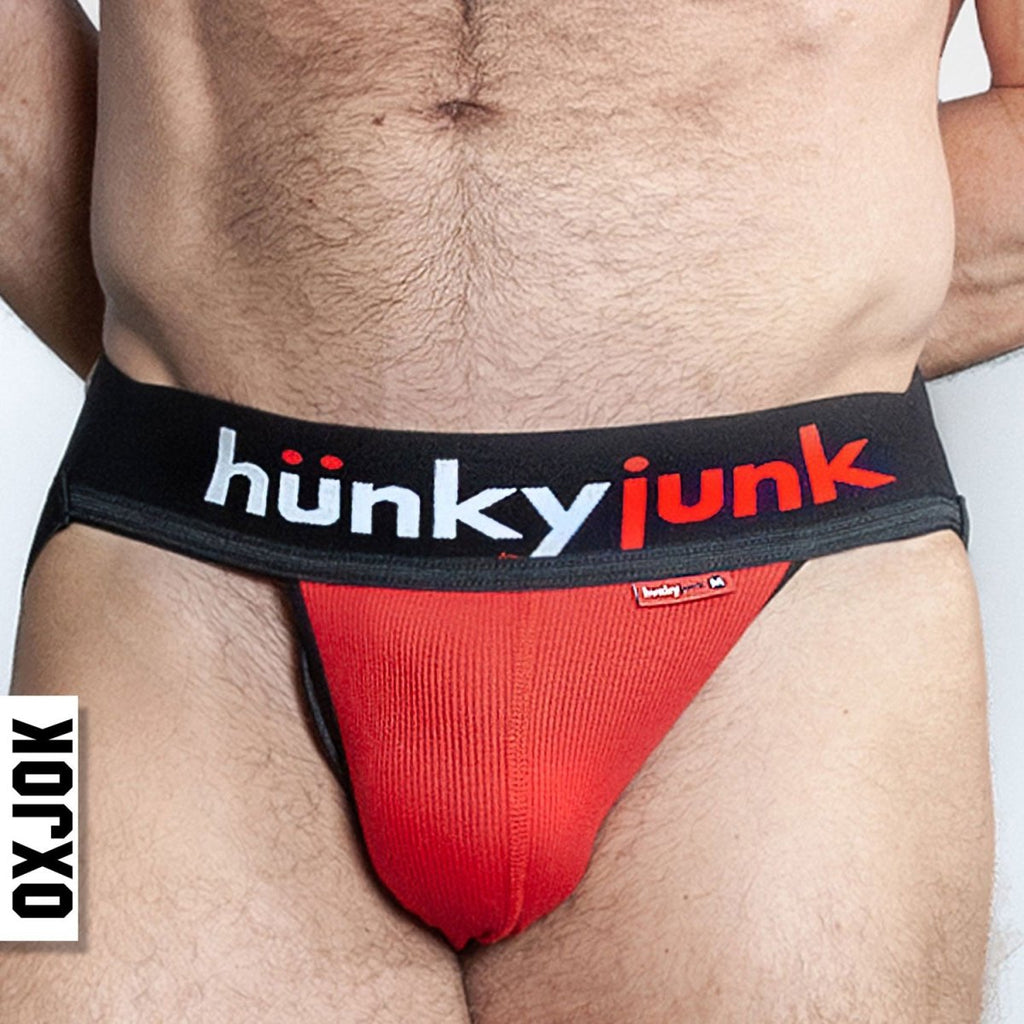 Hunker Comfy - Pouch Slider - Strap Jock Red Hot Xl - TruLuv Novelties