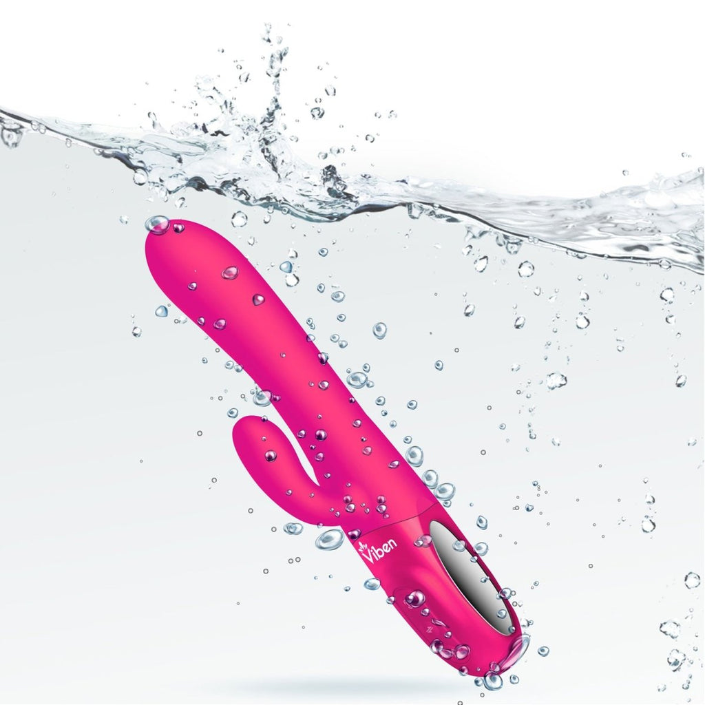 Hypnotic - Hot Pink - Thrusting Rabbit with Swinging Clitoral Stimulator - TruLuv Novelties