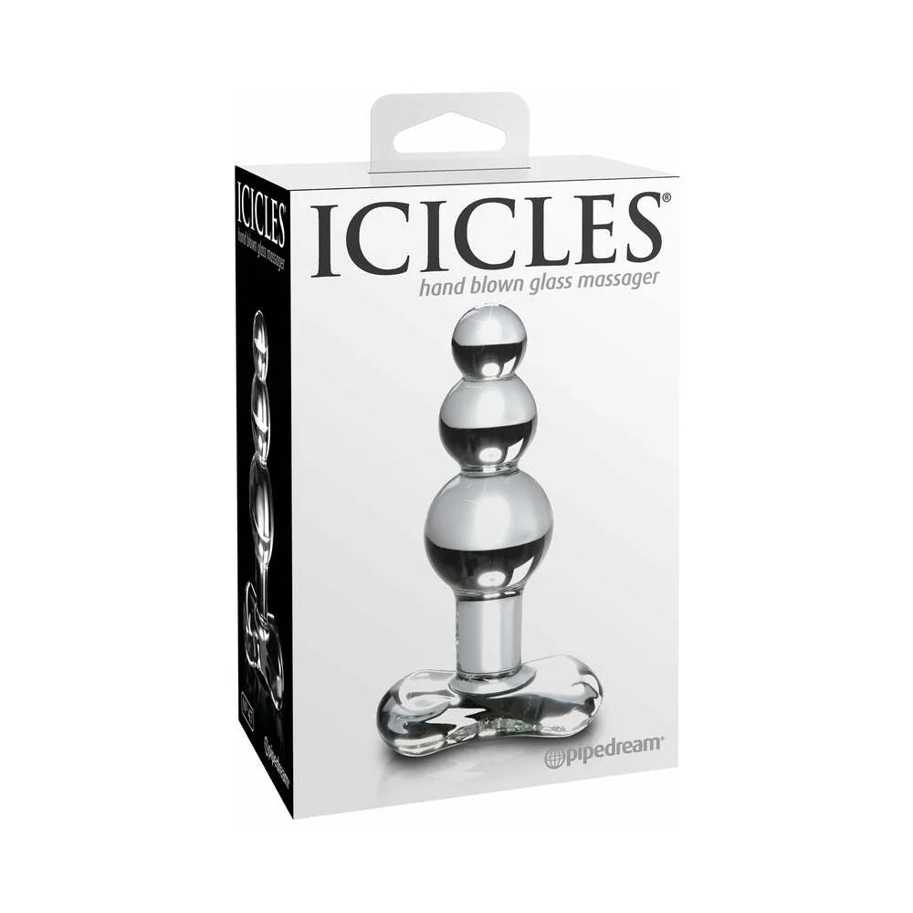 Icicles No. 47 Beaded 4 in. Glass Anal Plug Clear - TruLuv Novelties
