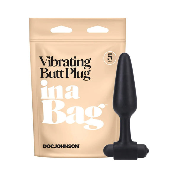 In A Bag Vibrating Butt Plug 5 in. Black - TruLuv Novelties