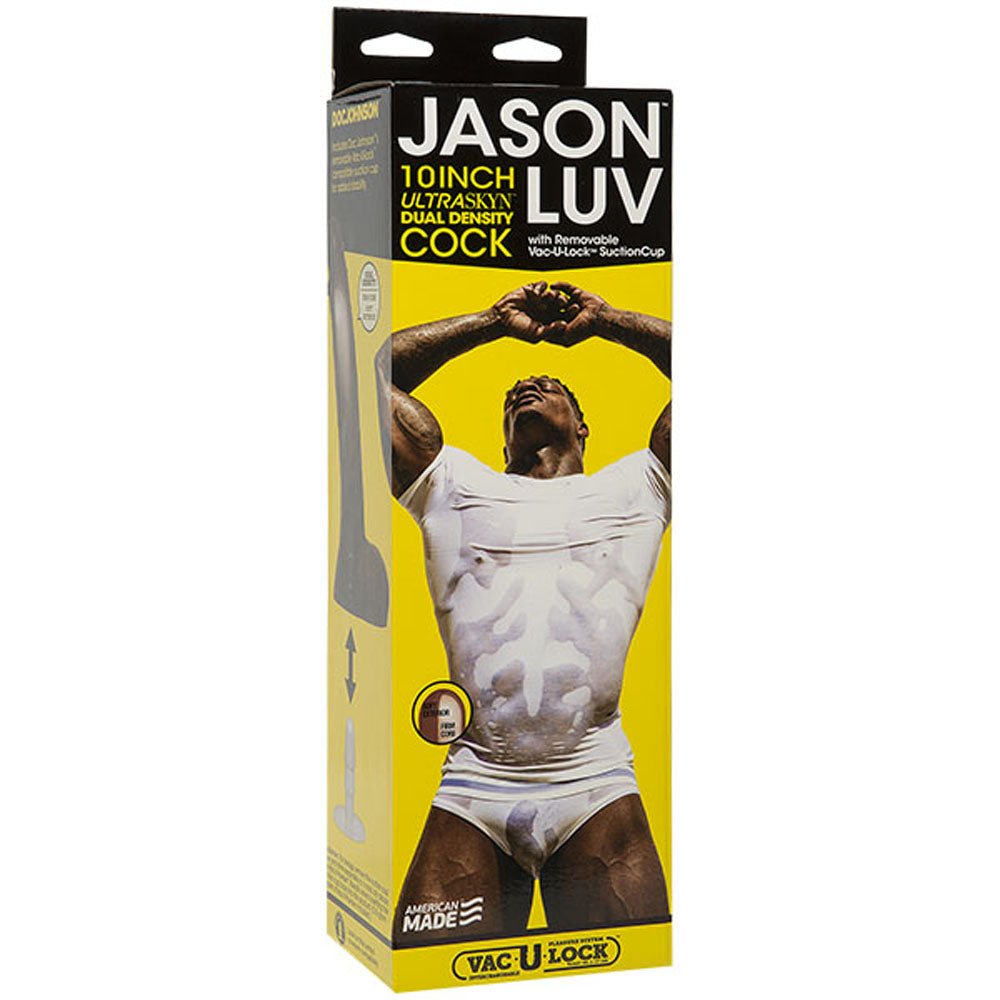 Jason Luv - 10 Inch Ultraskyn Cock With Removable Vac-U-Lock Suction Cup - Chocolate - TruLuv Novelties