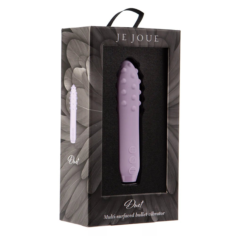 Je Joue Duet Rechargeable Silicone Multi - Surfaced Bullet Vibrator Lilac - TruLuv Novelties