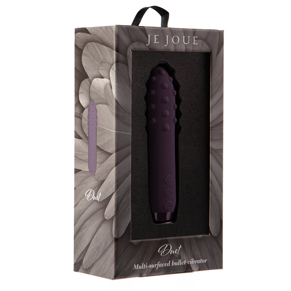 Je Joue Duet Rechargeable Silicone Multi - Surfaced Bullet Vibrator Purple - TruLuv Novelties