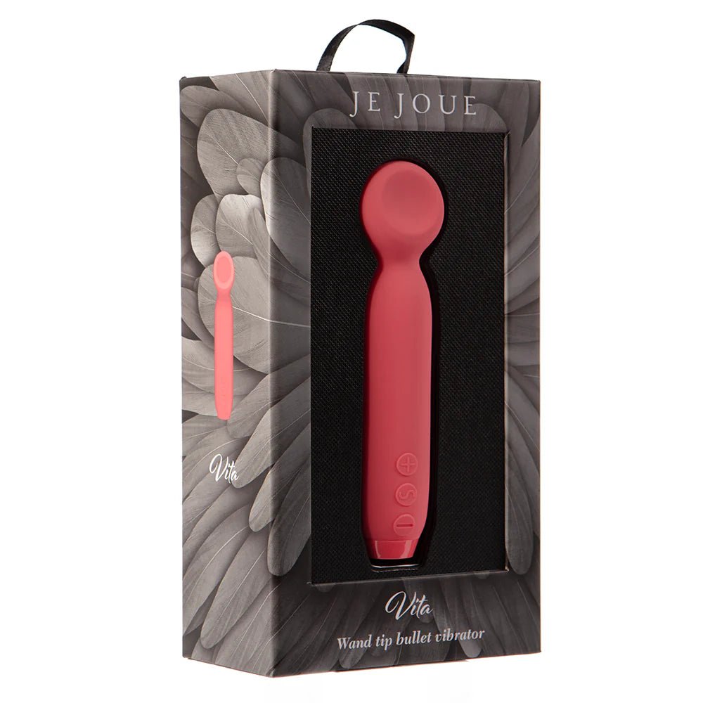 Je Joue Vita Rechargeable Silicone Wand Tip Bullet Vibrator Watermelon Pink - TruLuv Novelties