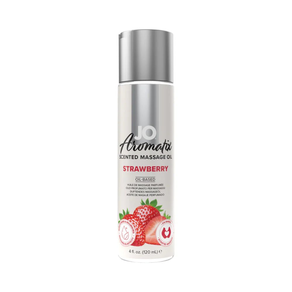 JO Aromatix Strawberry Scented Massage Oil 4 oz. - TruLuv Novelties