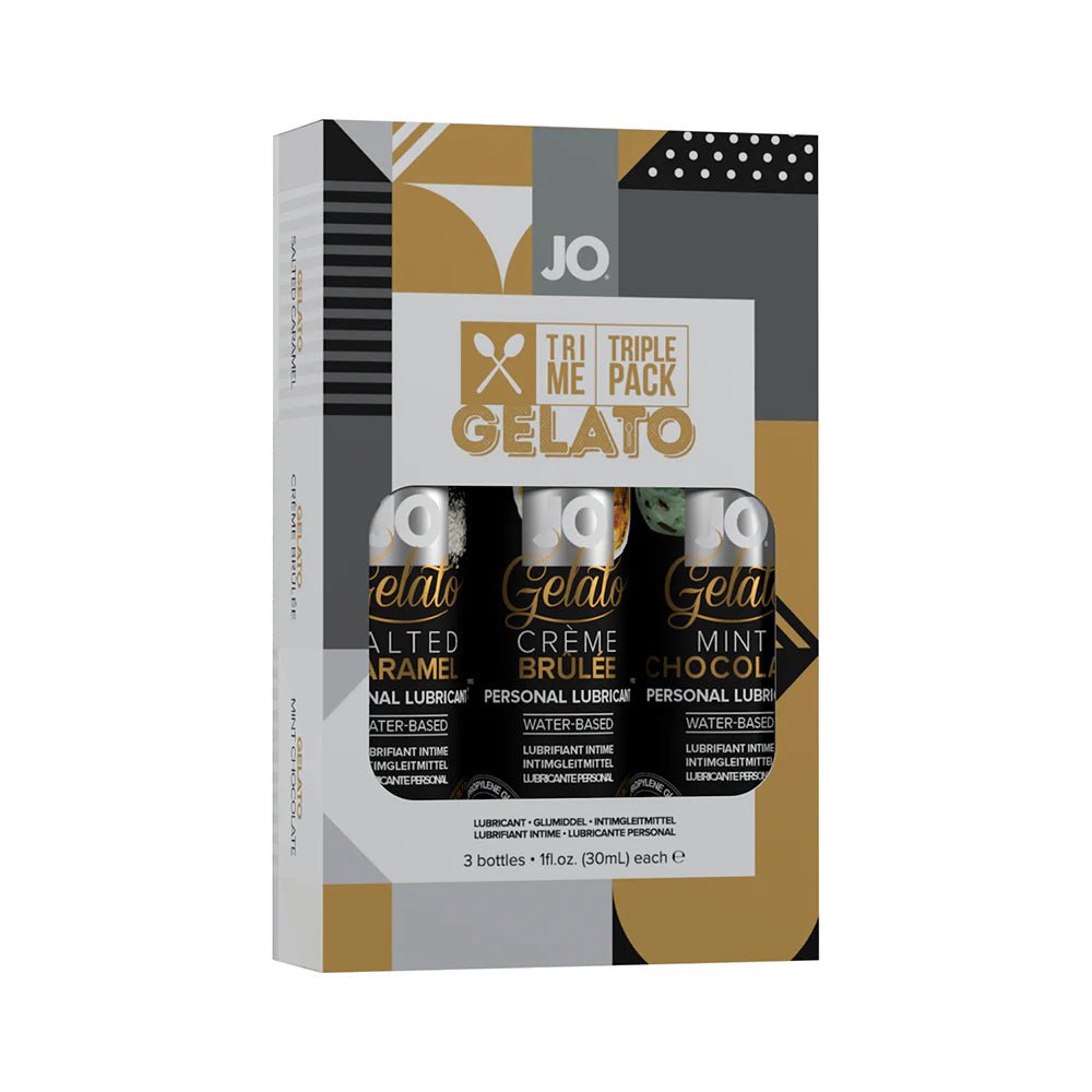 JO Tri Me Triple Pack Gelato Flavored Water - Based Lubricant 3 - Pack - TruLuv Novelties