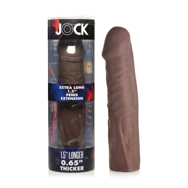 Jock Extra Long Penis Extension Sleeve 1.5 in. Dark - TruLuv Novelties