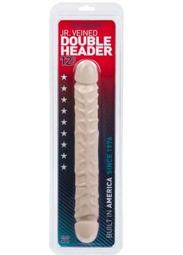 Jr. Veined Double Header 12 Inches - White - TruLuv Novelties