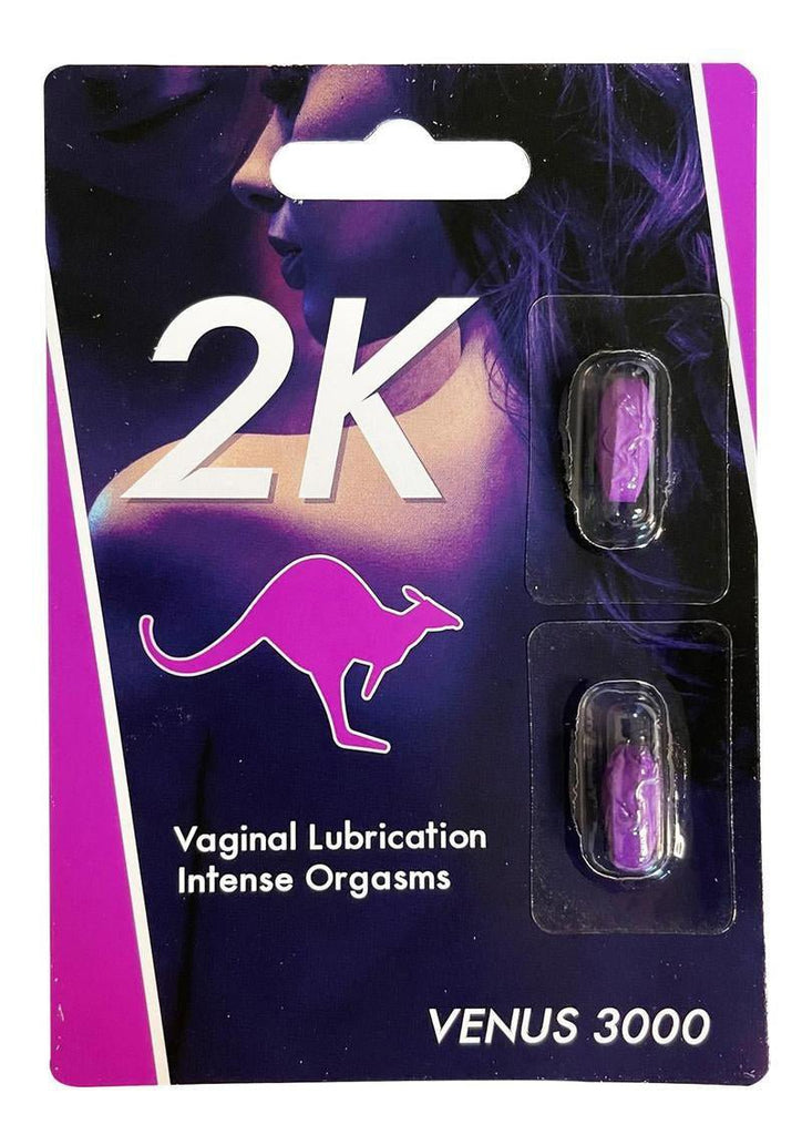 Kangaroo 2k - Violet - Venus 3000 Her 30 Count Display - 2ct Blister - TruLuv Novelties