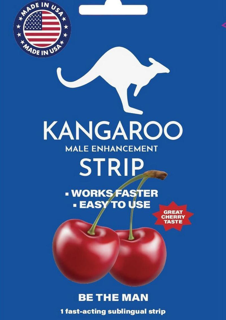 Kangaroo Cherry Strip for Men 30 Count Display - TruLuv Novelties