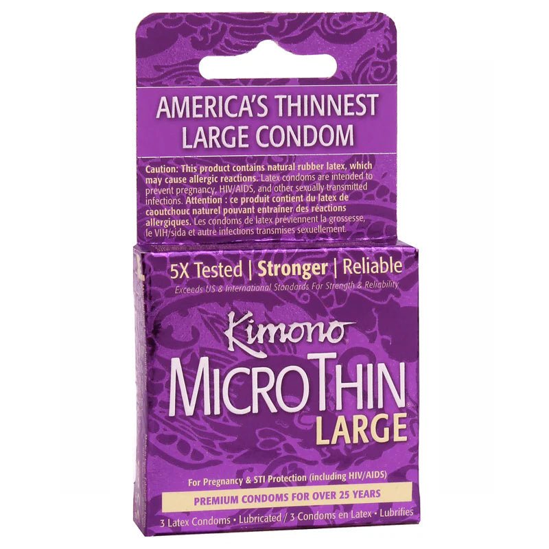 Kimono Micro Thin Large Condoms (3 Pack) - TruLuv Novelties