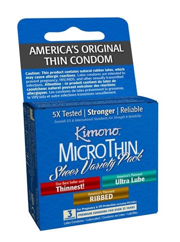 Kimono Microthin Sheer Variety Pack - 3 Pack - TruLuv Novelties