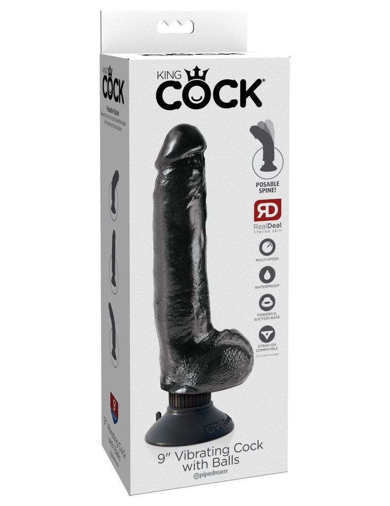 King Cock 9-Inch Vibrating Cock With Balls - TruLuv Novelties