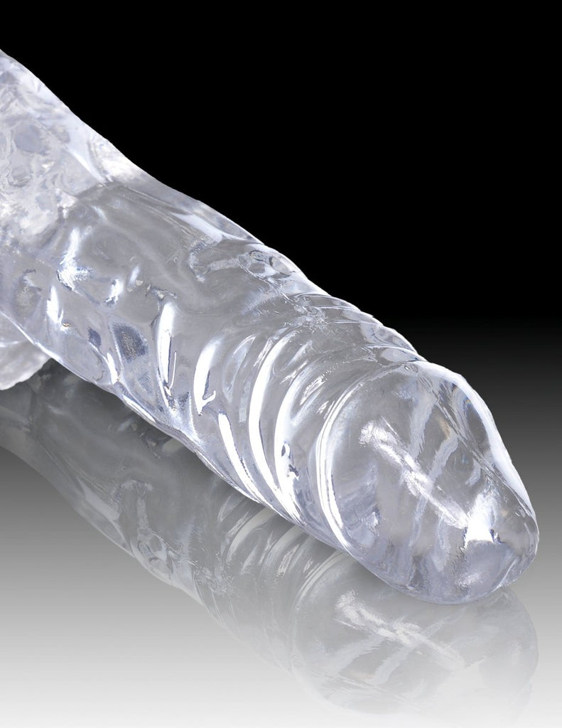 King Cock Clear 4 Inch Cock With Balls - TruLuv Novelties