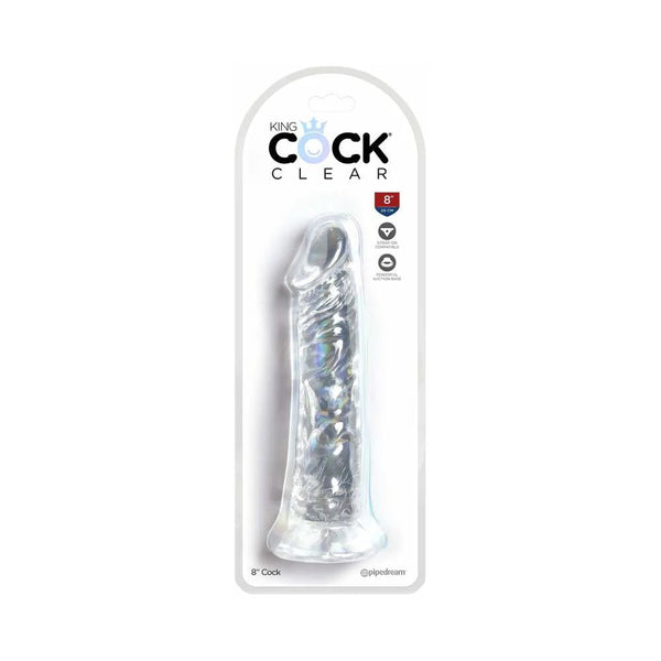 King Cock Clear 8 in. Cock Realistic Dildo With Suction Cup - TruLuv Novelties