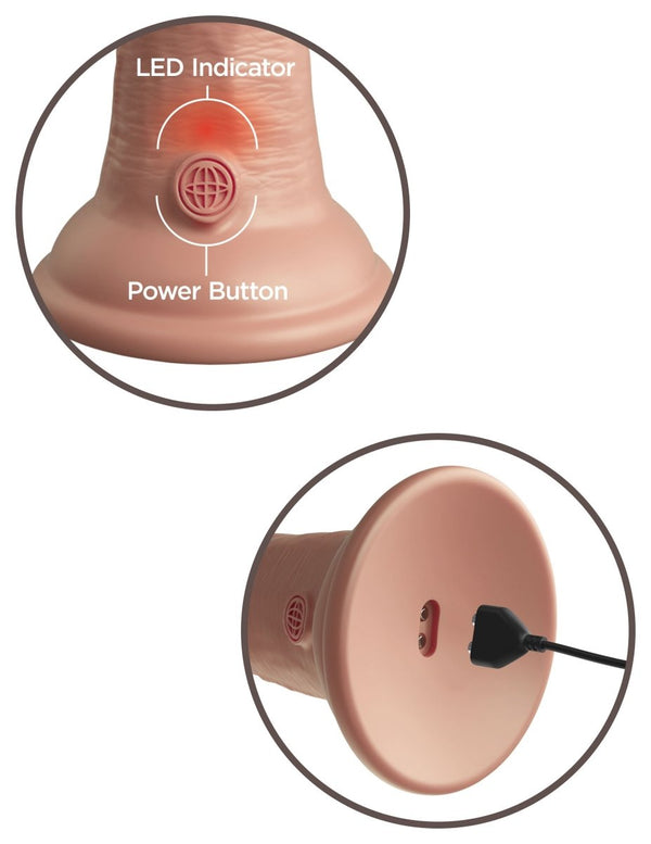 King Cock Elite 6 Inch Vibrating Silicone Dual Silicone Dual Density Cock - Light - TruLuv Novelties