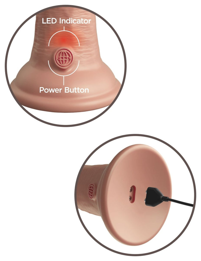 King Cock Elite 6 Inch Vibrating Silicone Dual Silicone Dual Density Cock - Light - TruLuv Novelties