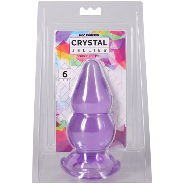 Crystal Jellies - Double Pop Plug - 6 Inch Purple