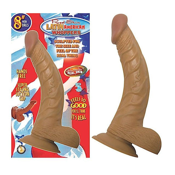 Latin American Whoppers 8in. Dong With Balls - TruLuv Novelties