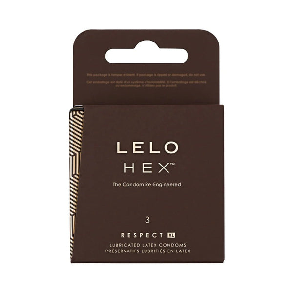 LELO HEX Respect XL Lubricated Latex Condoms 3 - Pack - TruLuv Novelties