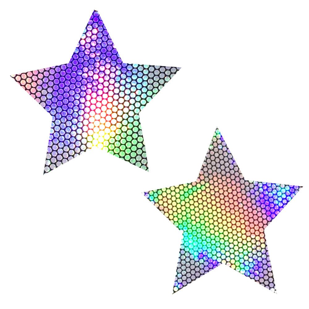 Liquid Party Silver Holographic Starry Nights Nipztix Pasties - TruLuv Novelties