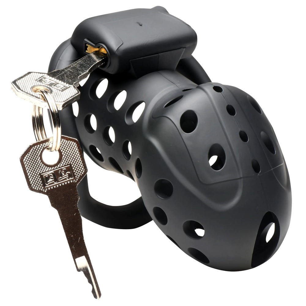 Lock Down Chastity Cage - Black - TruLuv Novelties