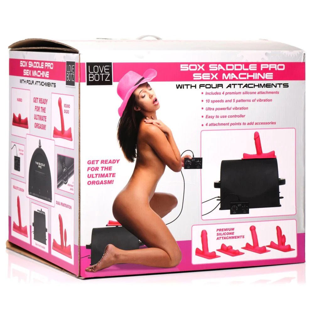 Love Botz 50x Saddle Pro Sex Machine With 4 Attachments - TruLuv Novelties