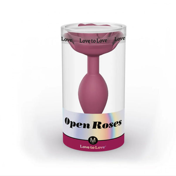Love to Love Open Roses Silicone Anal Plug Plum Star Medium - TruLuv Novelties