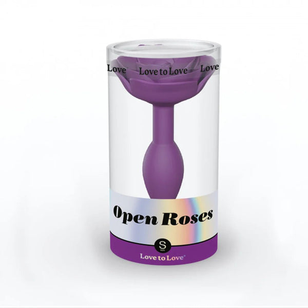Love to Love Open Roses Silicone Anal Plug Purple Rain Small - TruLuv Novelties