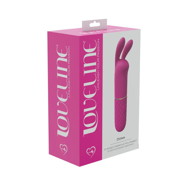 LoveLine Dona 10 Speed Vibrating Mini - Rabbit Silicone Rechargeable Waterproof Pink - TruLuv Novelties