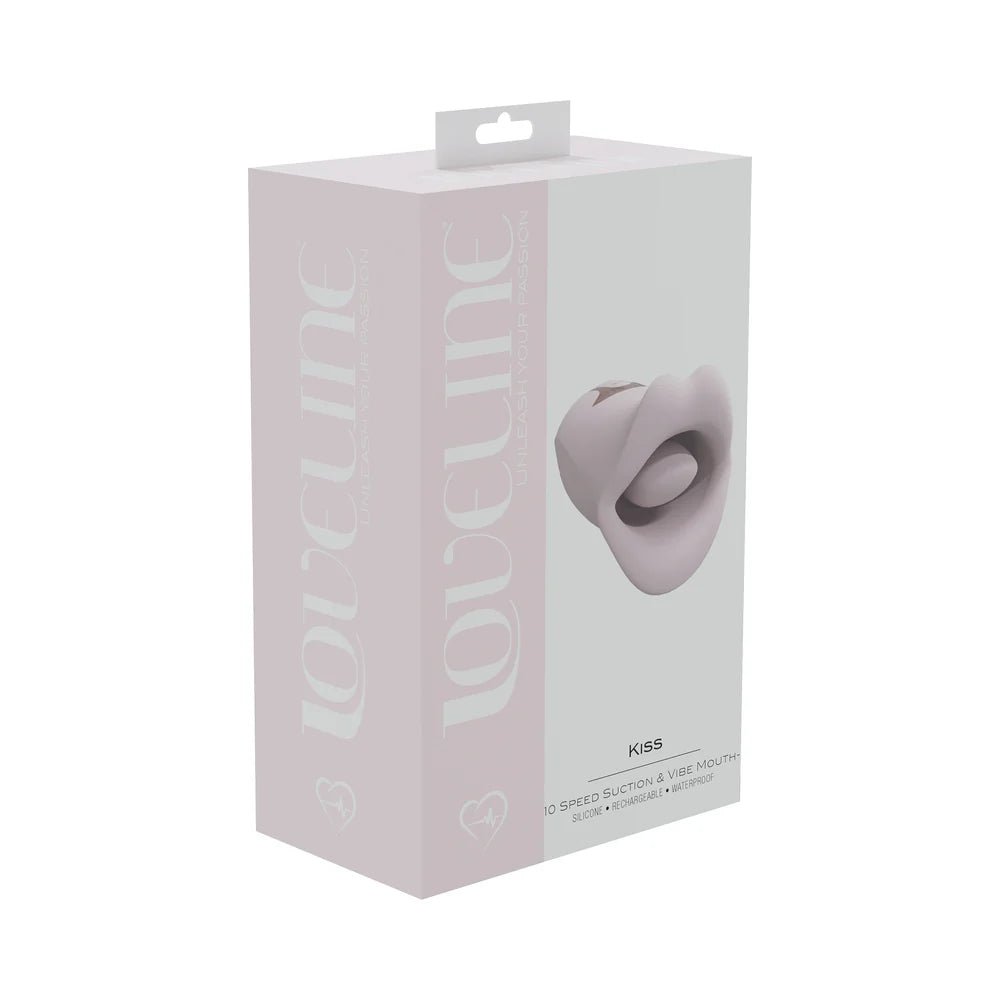 LoveLine Kiss 10 Speed Suction and Vibrating Mouth Silicone Rechargeable Waterproof Pink - TruLuv Novelties