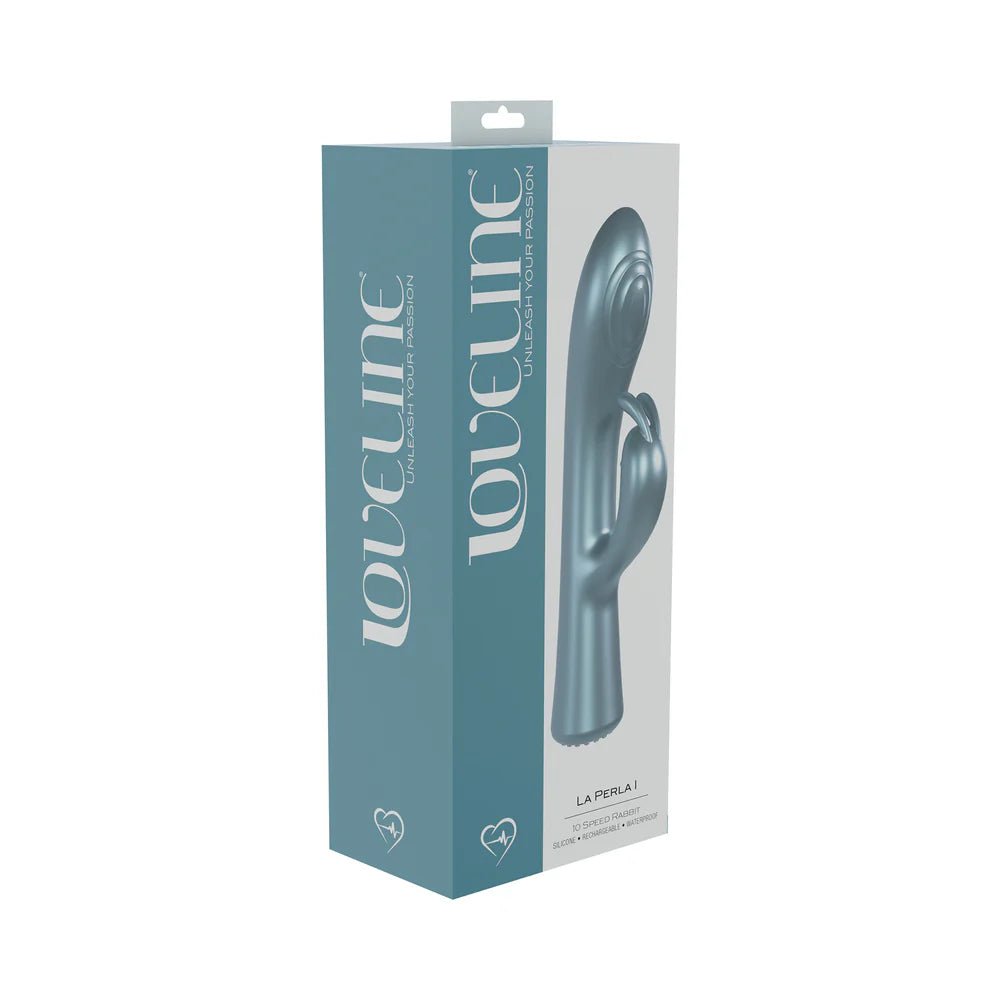 LoveLine La Perla I Rechargeable Silicone Rabbit Blue - TruLuv Novelties